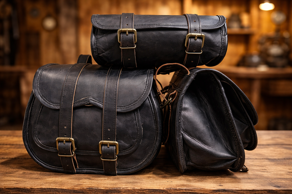 Premium Black Saddlebag Combo (3-Piece)
