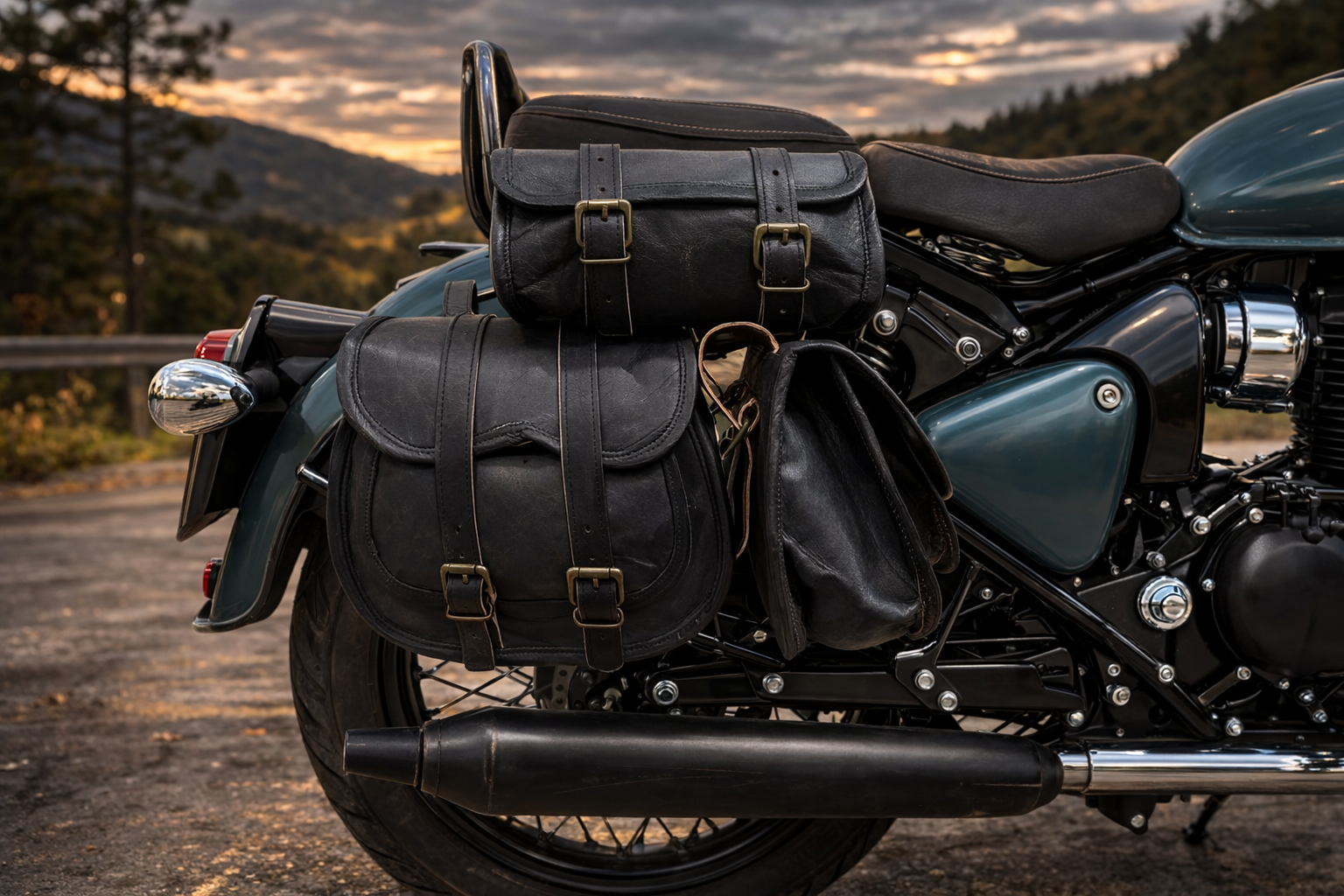 Premium Black Saddlebag Combo (3-Piece)