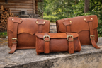 Handcrafted Brown Leather Pannier Set