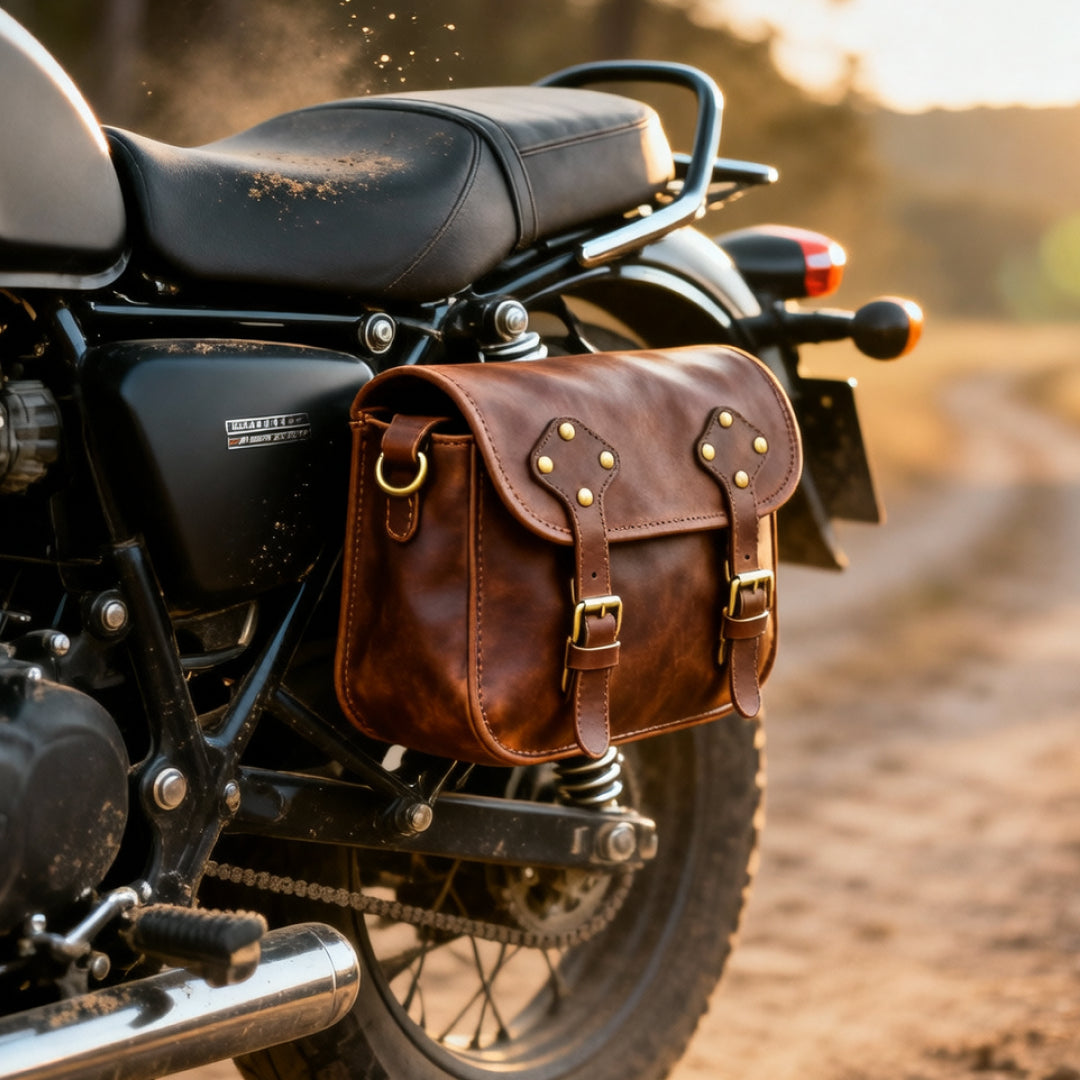 Handcrafted Leather Motorcycle Bag
