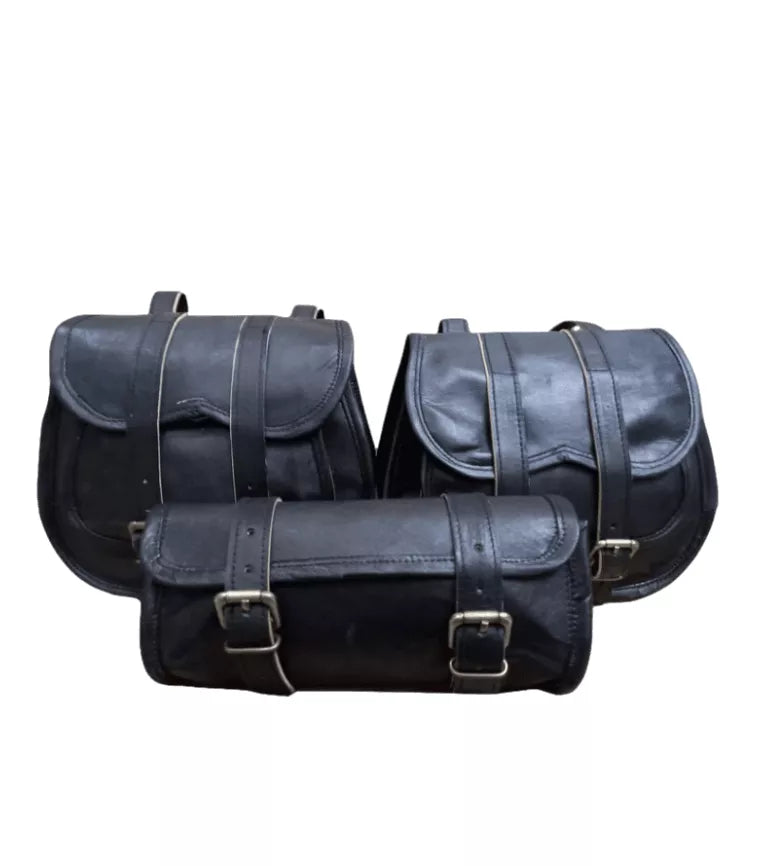 Premium Black Saddlebag Combo (3-Piece)