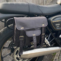 Leather Motorcycle Black Side bags