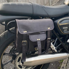 Leather Motorcycle Black Side bags
