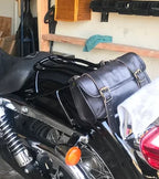 Leather Motorcycle Black Round bags