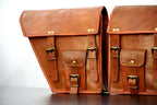Vintage Leather Bike Saddlebag Pair