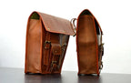 Vintage Leather Bike Saddlebag Pair