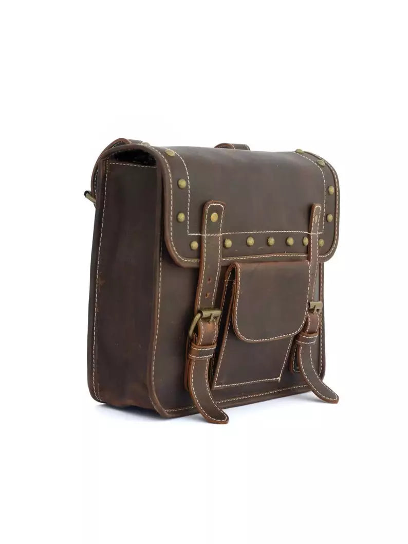 Leather Bike Bag Brown Color