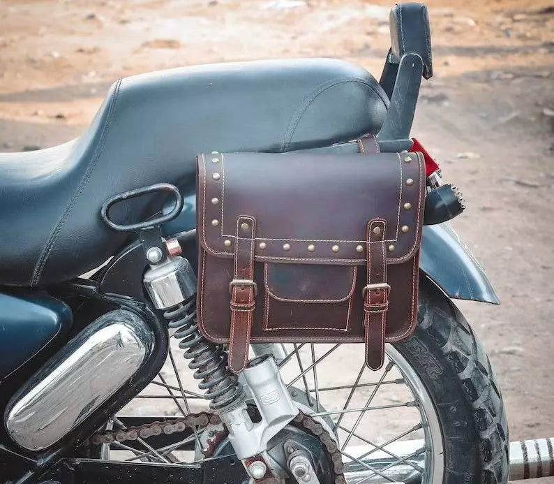 Leather Bike Bag Brown Color