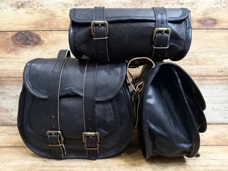 Premium Black Saddlebag Combo (3-Piece)