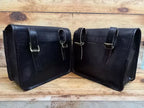 Leather Motorcycle Black Side bags