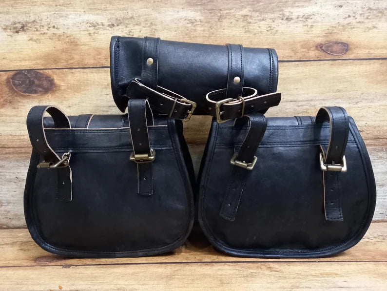 Premium Black Saddlebag Combo (3-Piece)