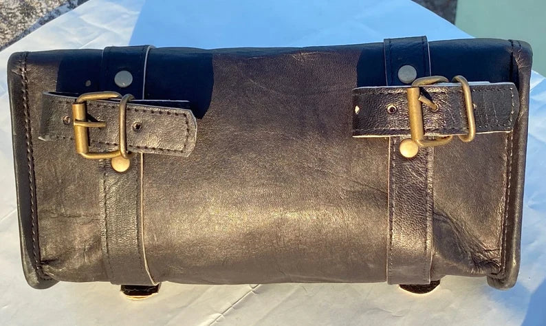 Leather Motorcycle Black Round bags