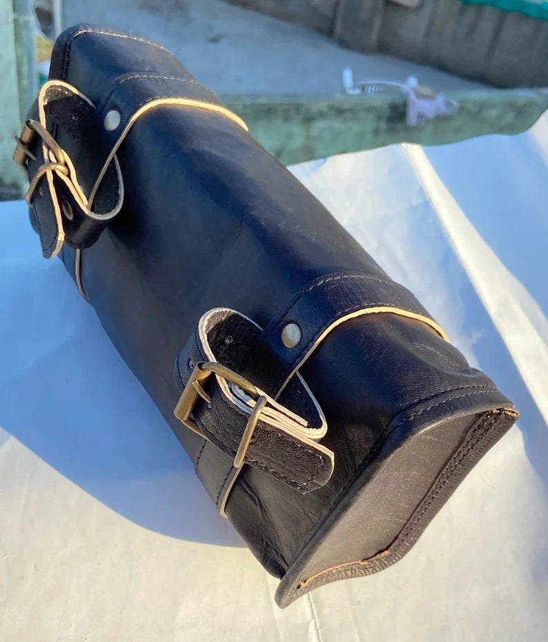 Leather Motorcycle Black Round bags