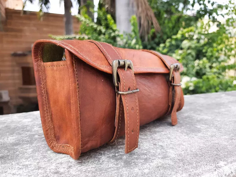 Handcrafted Brown Leather Pannier Set