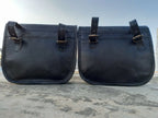 Classic Black Leather Saddlebag Set